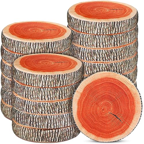 Chunful 20 Pcs 15.8 Inches Tree Stump Pillows Floor Cushions