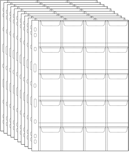 Vista 11 de Páginas de bolsillo para monedas: bolsillo estándar de 9 agujeros para monedas, fundas de recogida para monedas, 10 hojas serie CS03