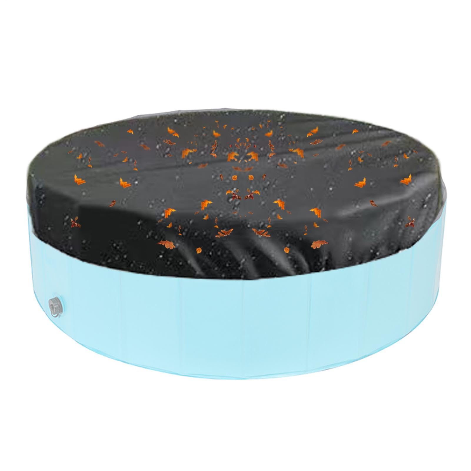 Cubierta para Piscina de Mascotas Tapete de tela Oxford con cordón | Cubierta plegable para piscina de baño de perros y mascotas para Jardín, Césped, Patio, Exterior, Higiene Diaria y