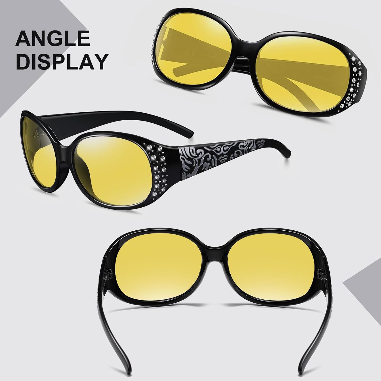 HAOLOTA Night Vision Driving Glasses Women Anti Glare Polarized, Wrap Around Nighttime Safety Glasses UV Protection - Image 6