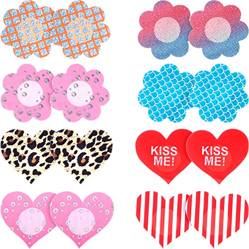 Syhood 60 Pairs Women Pasties Disposable Nipple Cover Stickers Adhesive Breast Pasty4