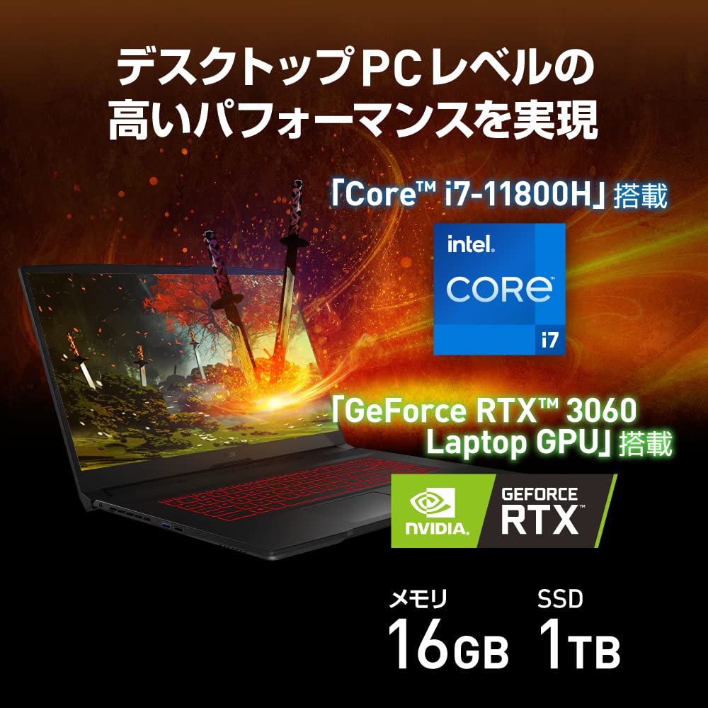 Amazon.co.jp: 【第11世代CPU・RTX3060搭載】MSIゲーミングノートPC 