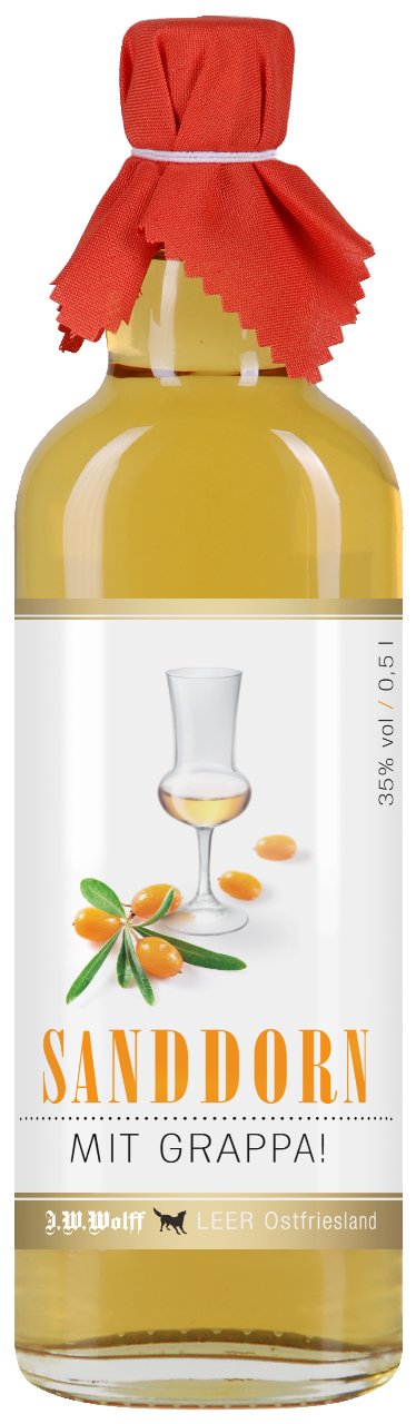 Wein Wolff's Sanddorn mit Grappa (1 x 0.5 l) 35% vol.