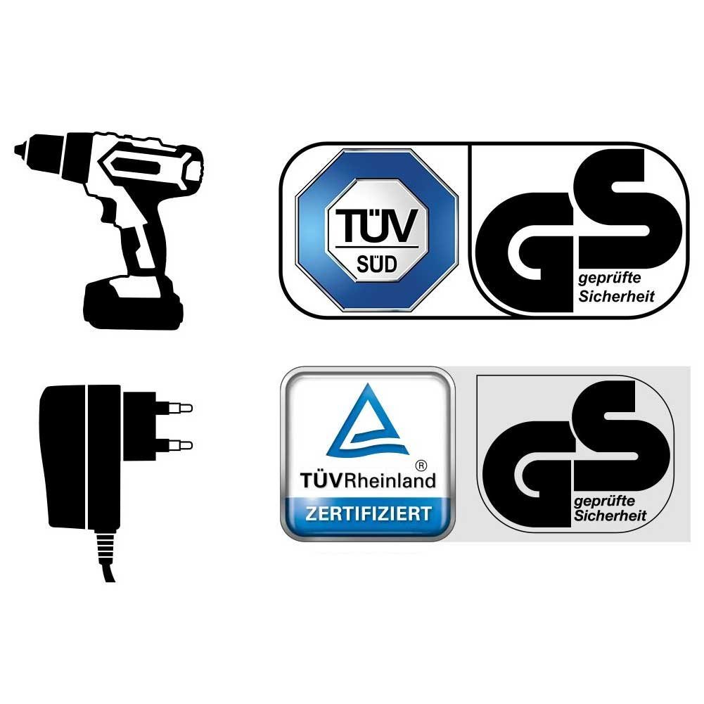Bakaji Power Tools Wiertarka litowo-akumulatorowa w walizce akumulatorowa podwójna prędkość (wiertarka 20V + 2 baterie litowo-jonowe)