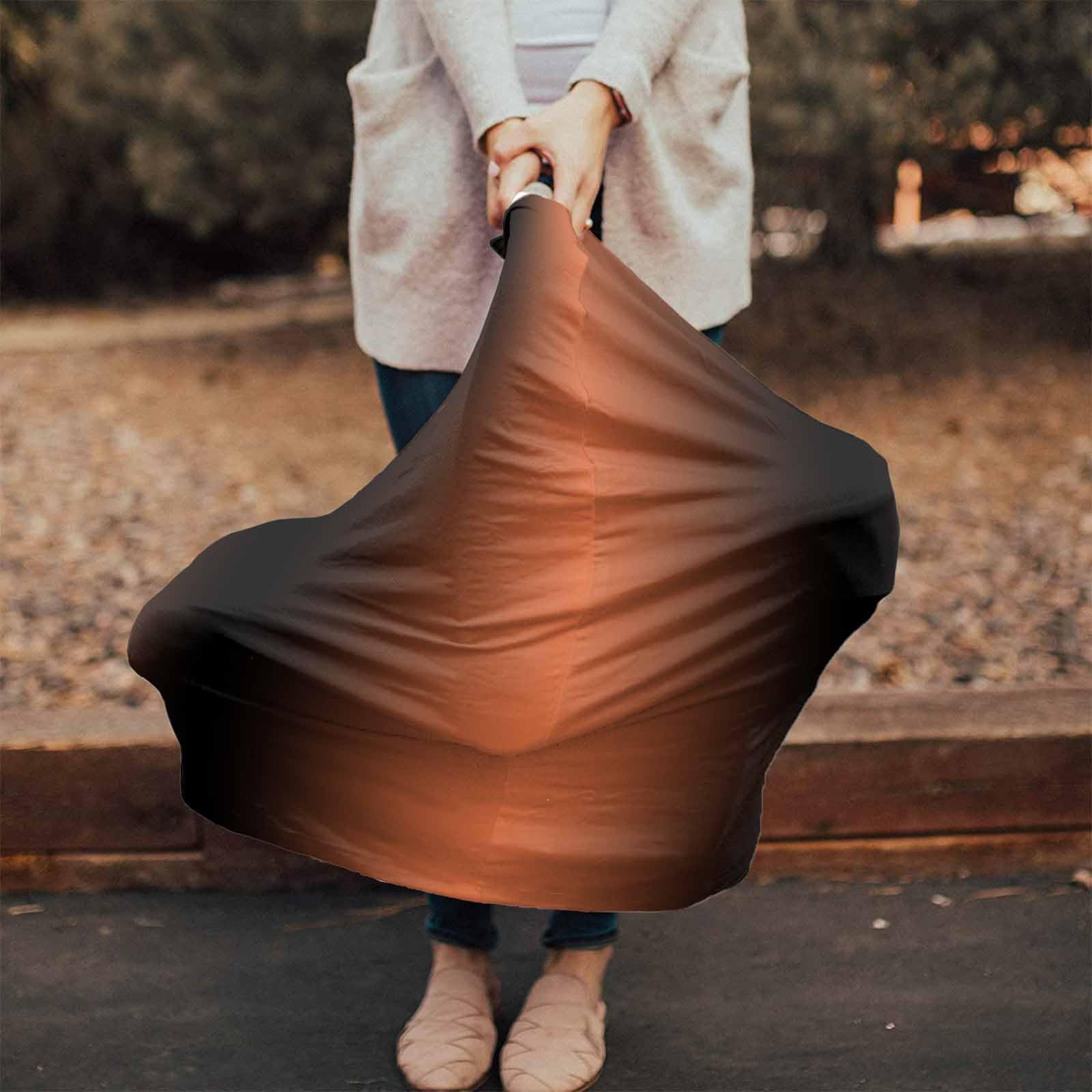 Nursing Cover for Breastfeeding Scarf, Tangerine Black Gradient Baby Car Covers Super Soft Multi Use for Canopy Shopping Cart Cover Blanket Stroller Cover