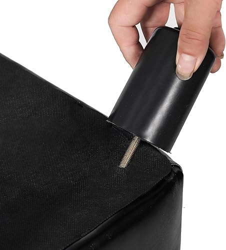 Miniatura 8 de Adeco Reposapiés pequeño, otomano rectangular, reposapiés acolchado, asiento extra para mascotas, para sala de estar, entrada, oficina (negro)