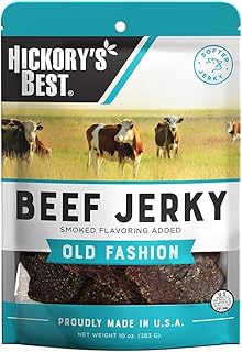 Hickory's Best Old Fashion Beef Jerky 10 oz (Pack of 1) | Soft & Tender | High Protein | Low Fat | Zero Trans Fat | No MSG | Resealable Bag | USA Made by Enjoy Gourmet Foods