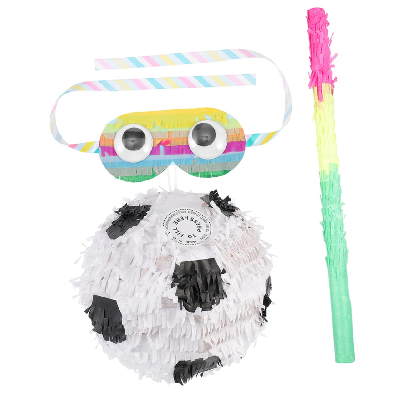 Hohopeti Fußball Party Deko mit Papier Piñata Inklusive Piñata Stock und Blinder Wm Party Deko für Sportliche Geburtstagsfeiern