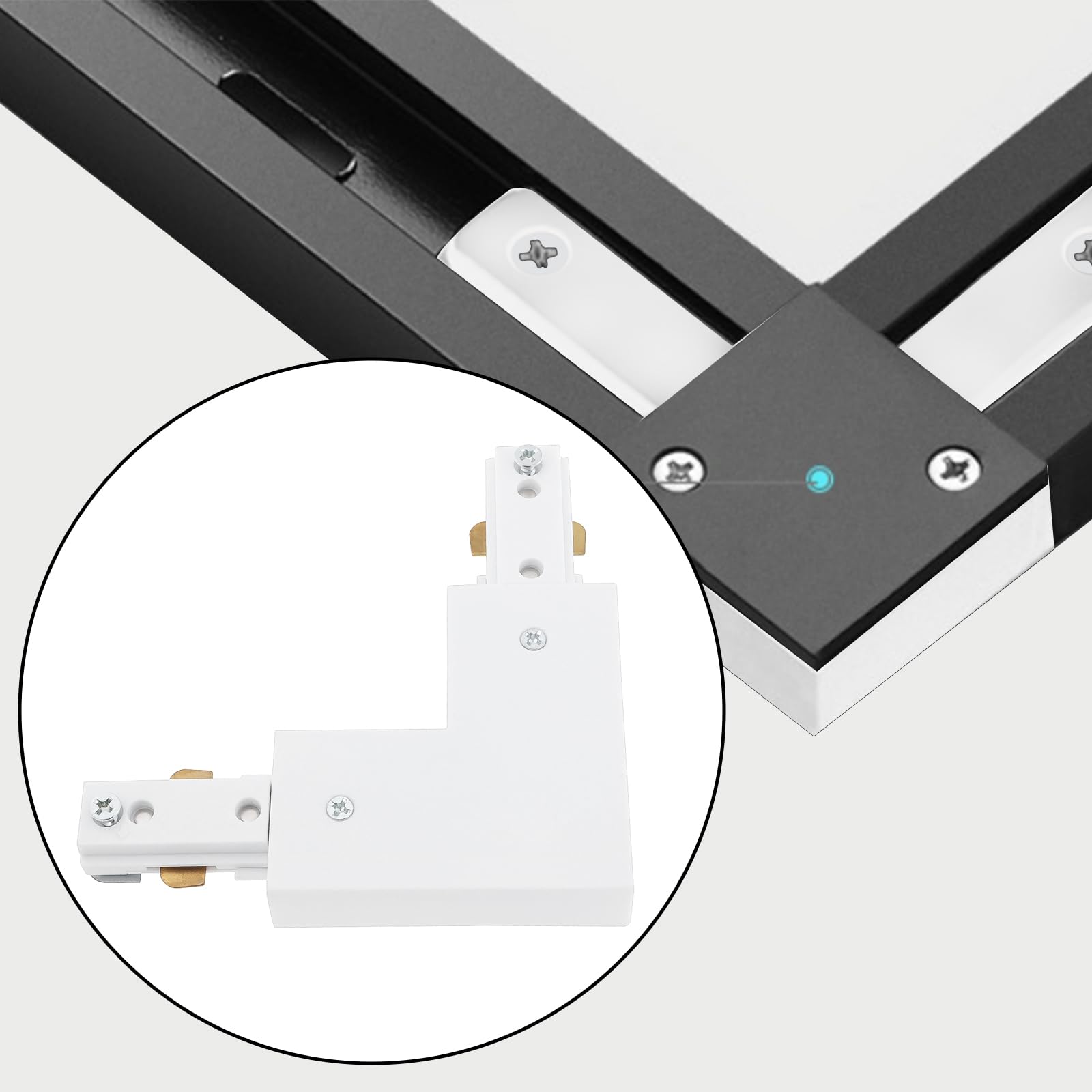1 Pièce Connecteur d'éclairage Sur Rail en H en Forme de L à 3 Fils pour Accessoires d'éclairage Sur Rail à LED de Type H à Circuit Unique Blanc