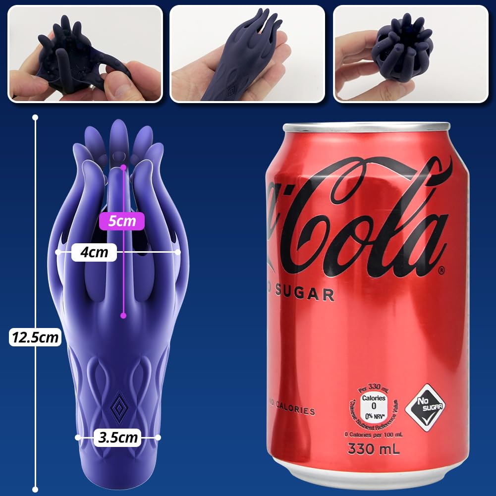Entraîneur de pénis,Masturbateur électrique hommes avec 10 modes de vibration,Poche pour pénis, appareil de massage manuel du gland, jouet sexuel pour améliorer l'endurance sexuelle (bleu profond)