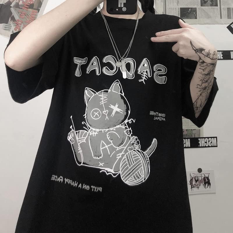 Harajuku Style Woman T-Shirt ins Style Cute Cartoon top Loose Short-Sleeved T-Shirt Kawaii Clothes - Image 5