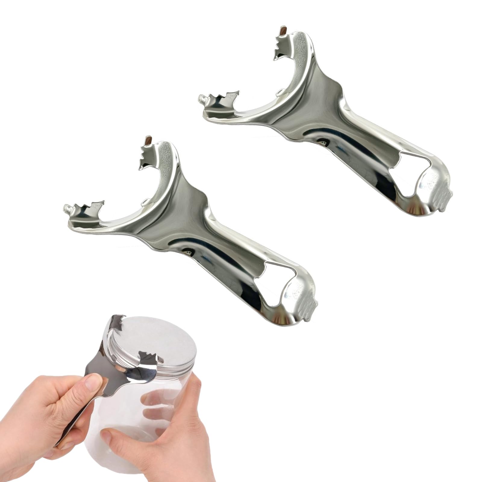 2 Pcs Mason Jar Openers Sturdy Stainless Steel Jar Lid Opener for Kitchen Outdoor Picnic, No Lid Dents or Damage