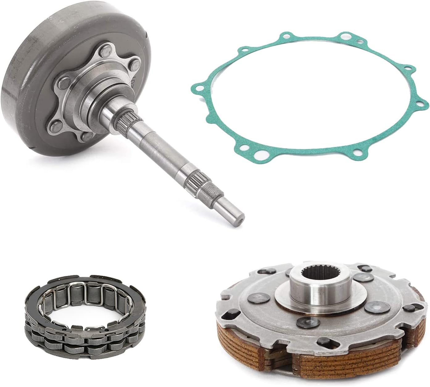 Wet Clutch Kit for Yamaha Kodiak 400 2006, Kodiak 450 2006 & 2018-2022, Clutch Carrier Assy 5GH-16620-00-00, Cover Housing 5GH-16611-10-00, Gasket 5GH-15463-00-00, Bearing 5GH-16664-00-00