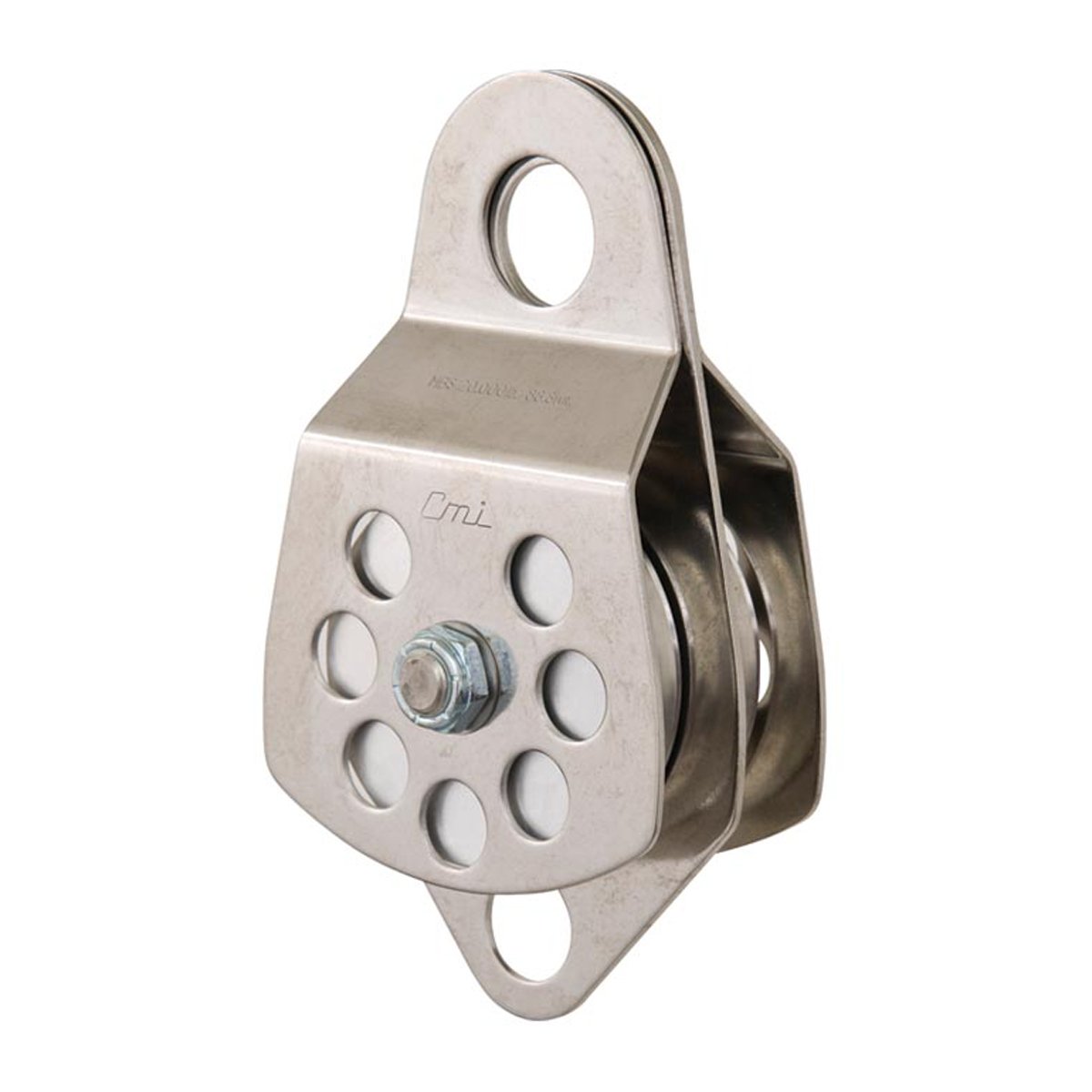 CMI 3" Double Pulley with Bearings, Stainless Steel Sideplates and Aluminum Sheaves