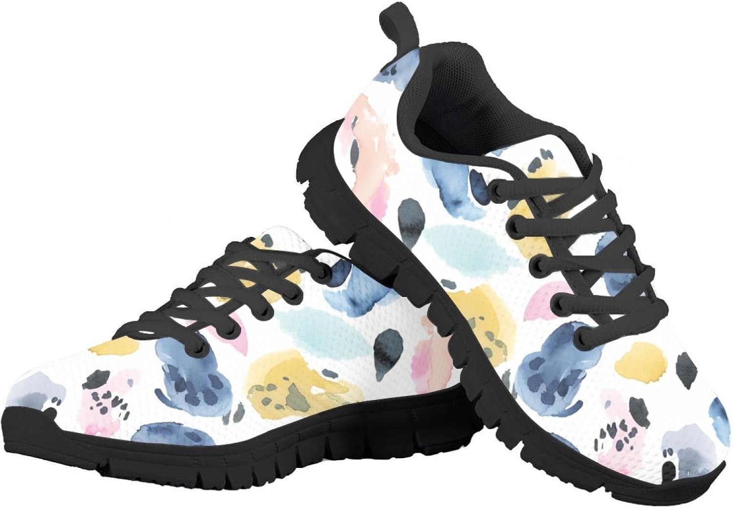Running Shoes for Kids Stylish Floral Print Comfy Mesh Trainers Teenager Lace-up Athletic Walking Sneakers - Image 2