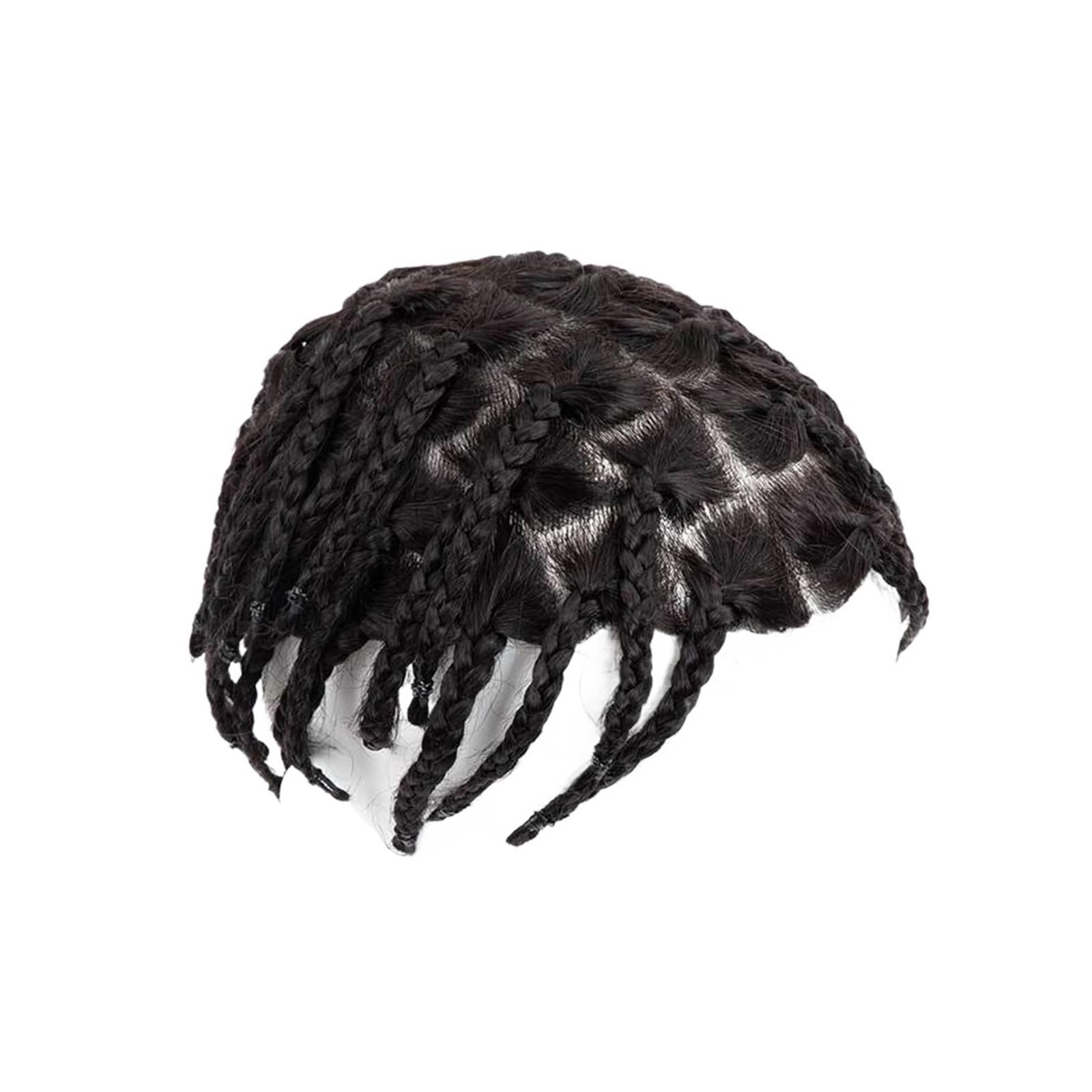Hombres Sistema de cabello humano trenzado crochet for hombre, postizo, trenzas, tupé for Peinado