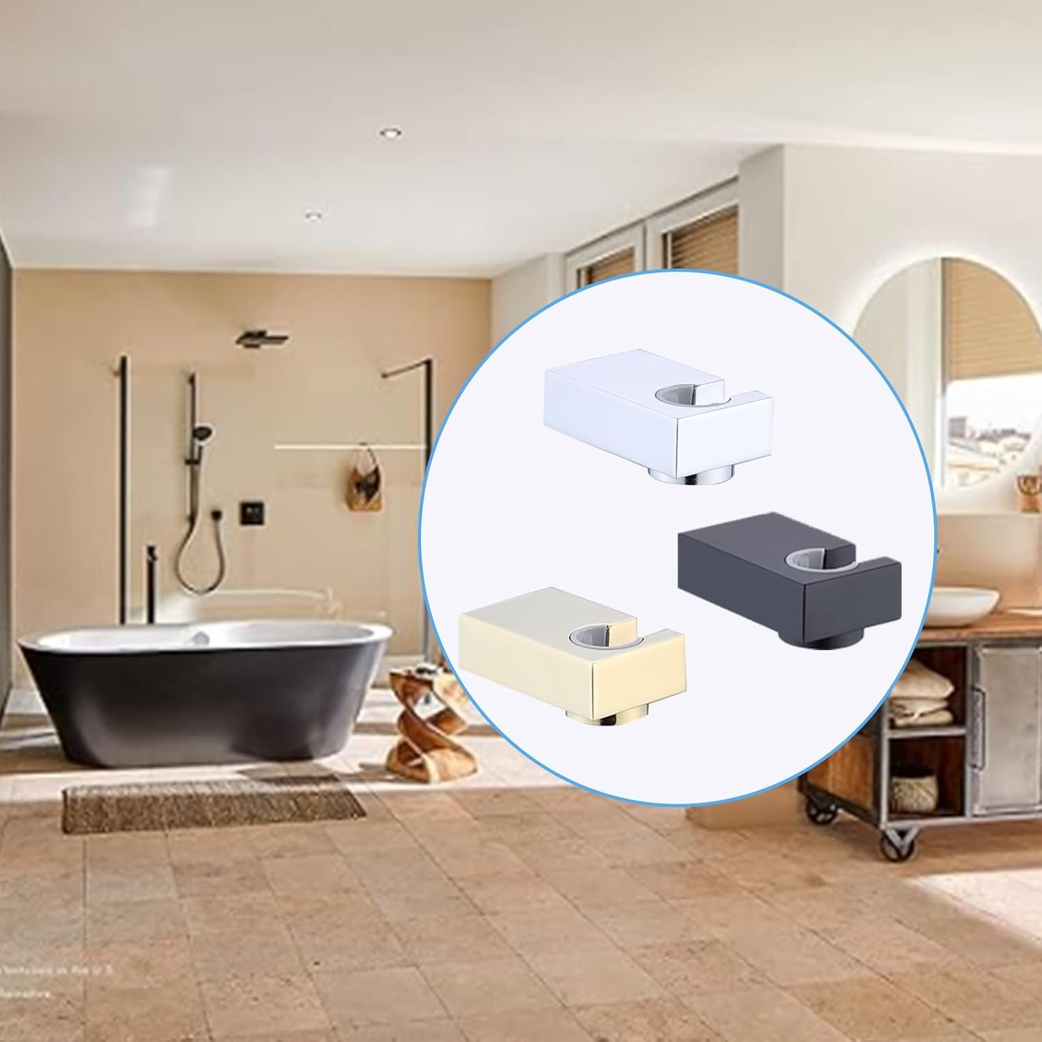 Compatible with Porter E Easy Install Replacement Handheld Shower Head HolderModern Coordinating in Brushed Bronze, 28387141