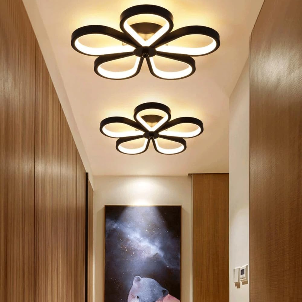 Close To Ceiling Light Fixtures Modern Black Ceiling Lights With 3-Color LED Ceiling Lighting Children's Room Ceiling Decor Lights Flush Mount Ceiling Lamps Nordic Indoor Ceiling Light For Ais