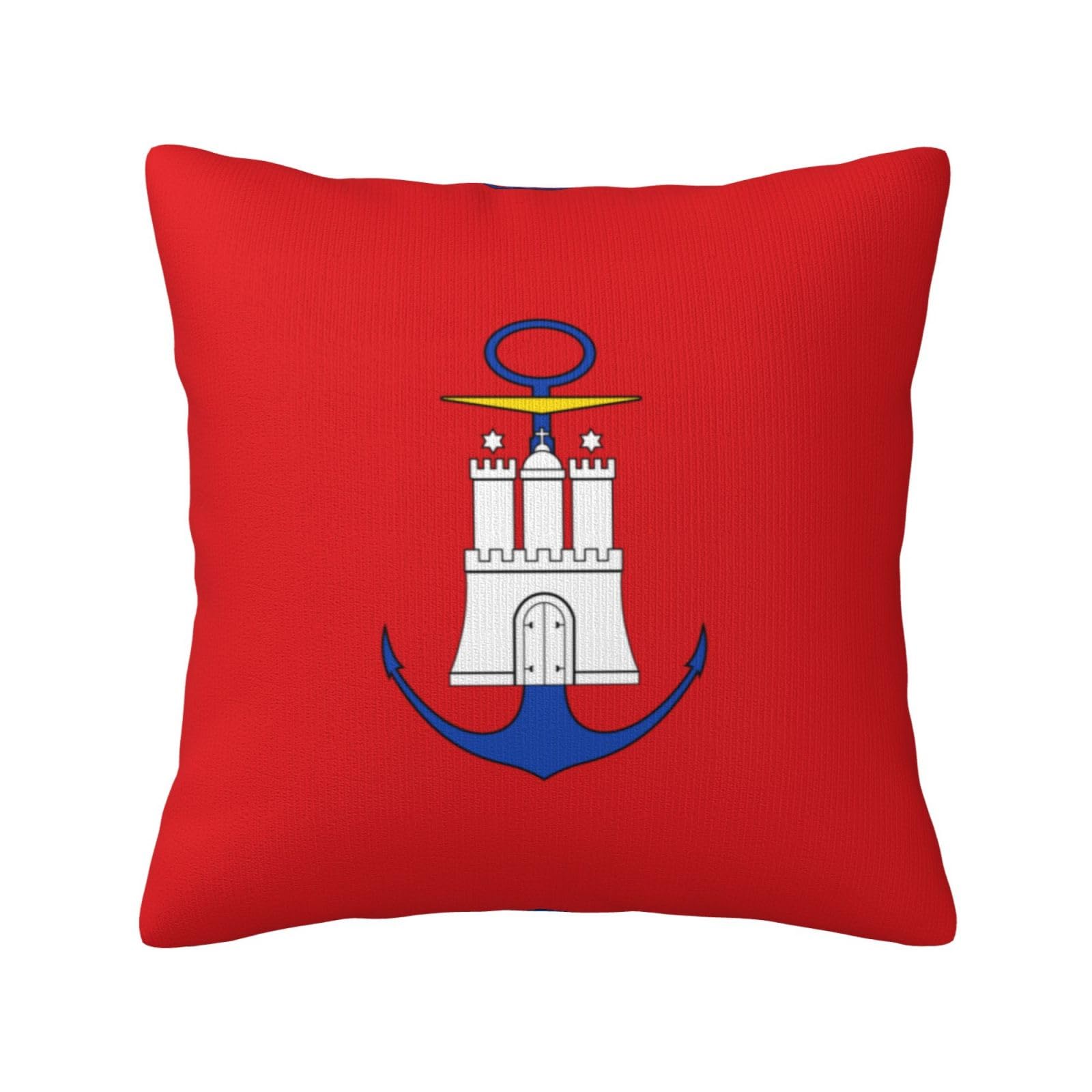 Hamburg Flag Print Decorative Throw Pillow Covers for Sofa, Outdoor and World Cup Celebrations