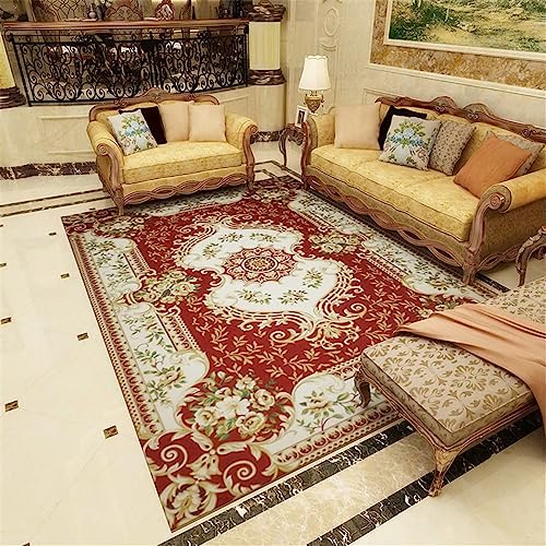 Tapis de sol doux rouge floral rétro 200X250cm durable