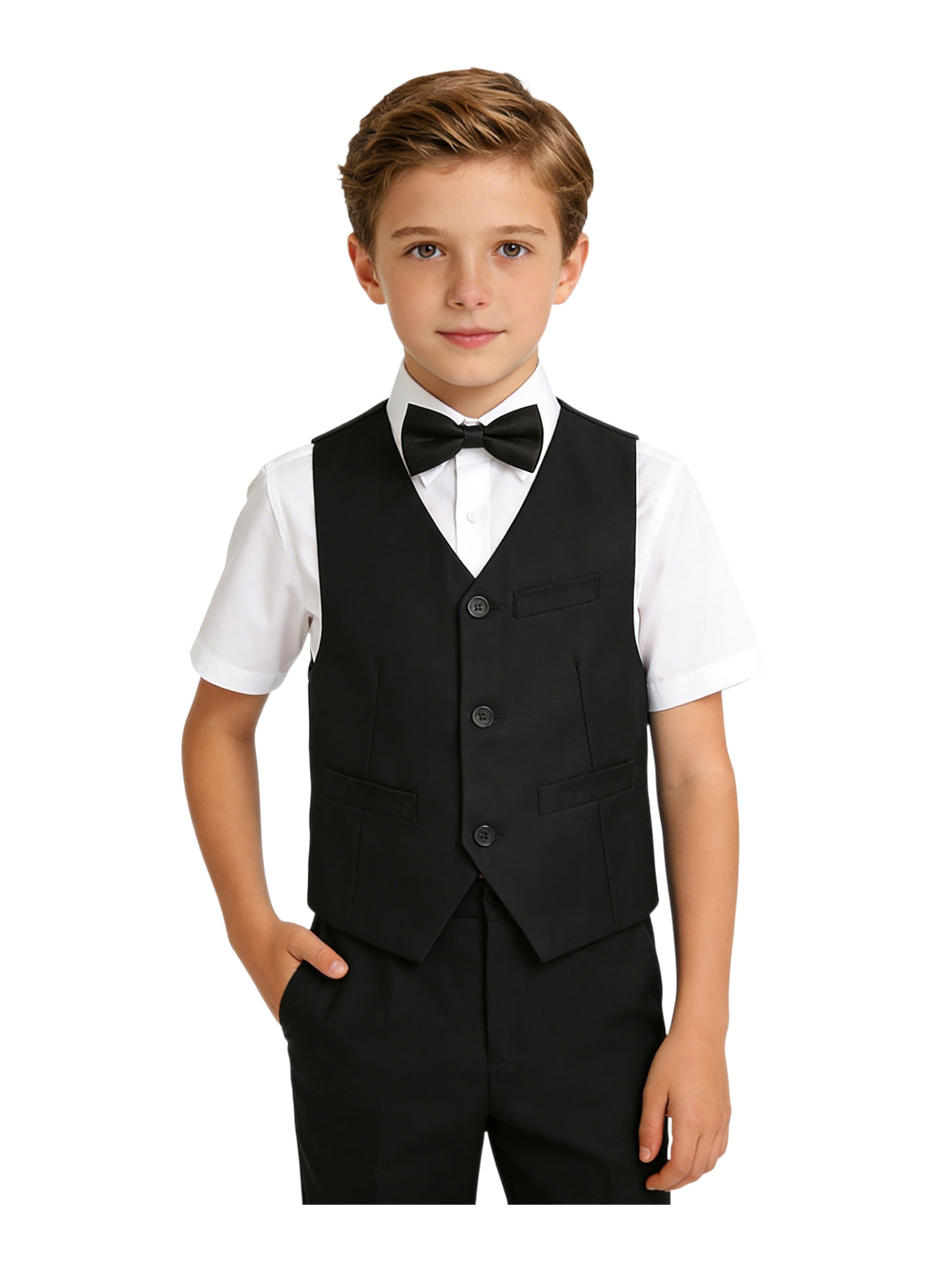YuanLu Boys Suit Homecoming Dresses for Kids Ring Bearer Outfit Suits Tuxedo Formal Vest and Pants Suit Set