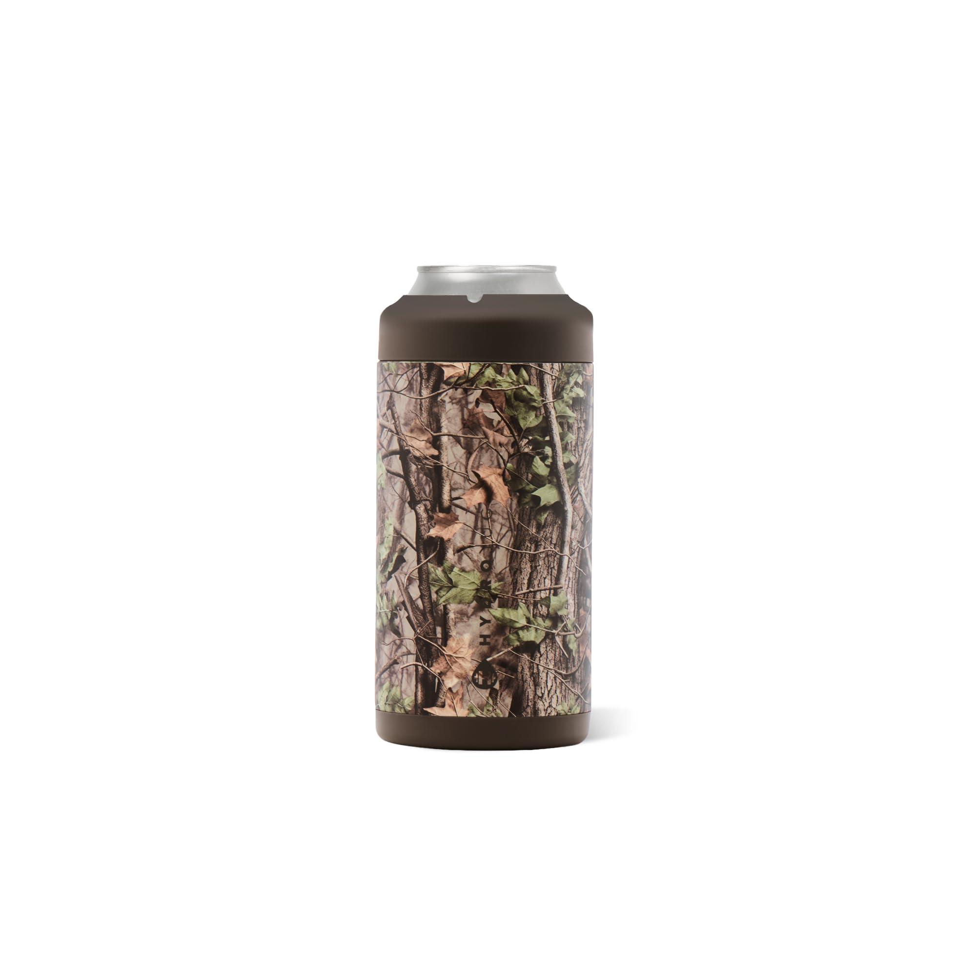 HydroJug Slim Can Cooler 12 oz, Stainless Steel Can Holder, Woodland