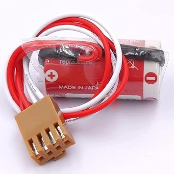 ER17/33 2/3A 3.6V 1600mAh Replacement Battery for 3G2A9-BAT08 C500-BAT08 PLC Lithium Battery with Brown JAE2.5mm-4P Plug