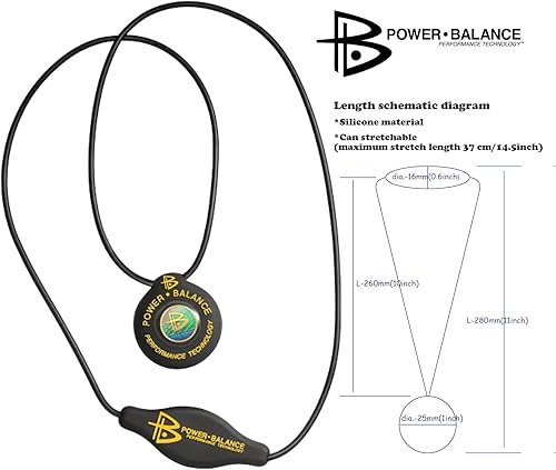 Miniatura 2 de Collar con colgante de silicona Power Balance para hombres y mujeres, collar deportivo estirado.