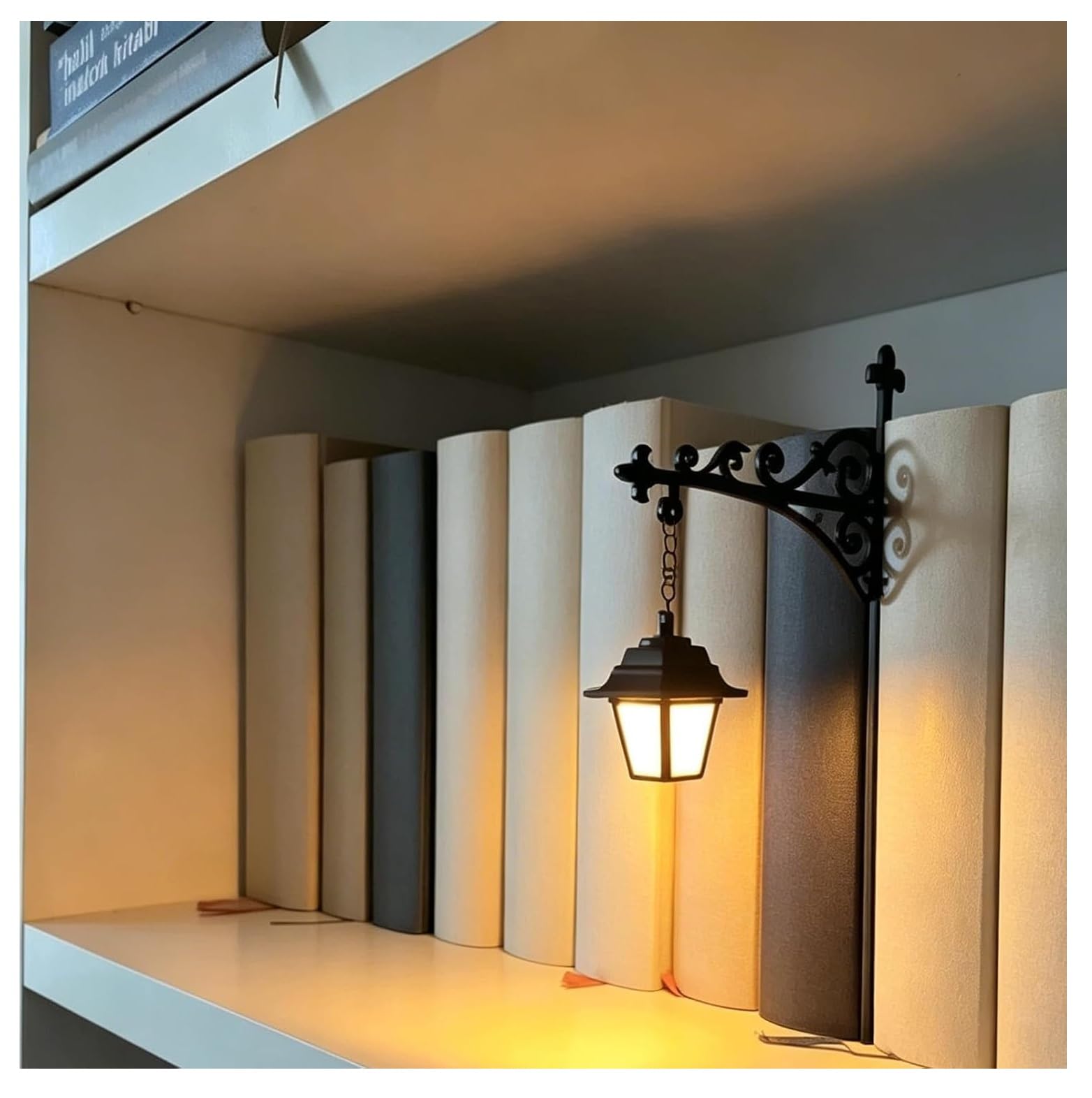 Lampada a LED antica per libreria, luce angolare decorativa per lettura, angolo studio, regalo per gli amanti dei libri, confezione da 2