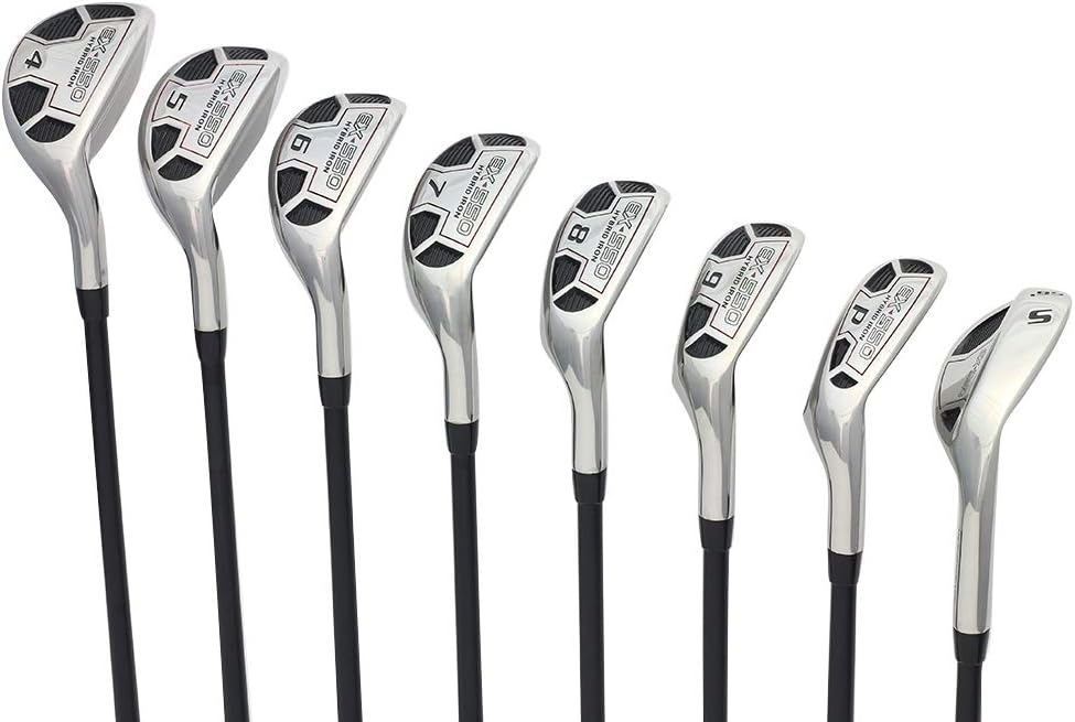 Power Bilt Menâ€s Golf EX-550 Hybrid Iron Set, which Includes: #4, 5, 6, 7, 8, 9, PW +SW Regular Flex Graphite Right Handed New Utility Clubs