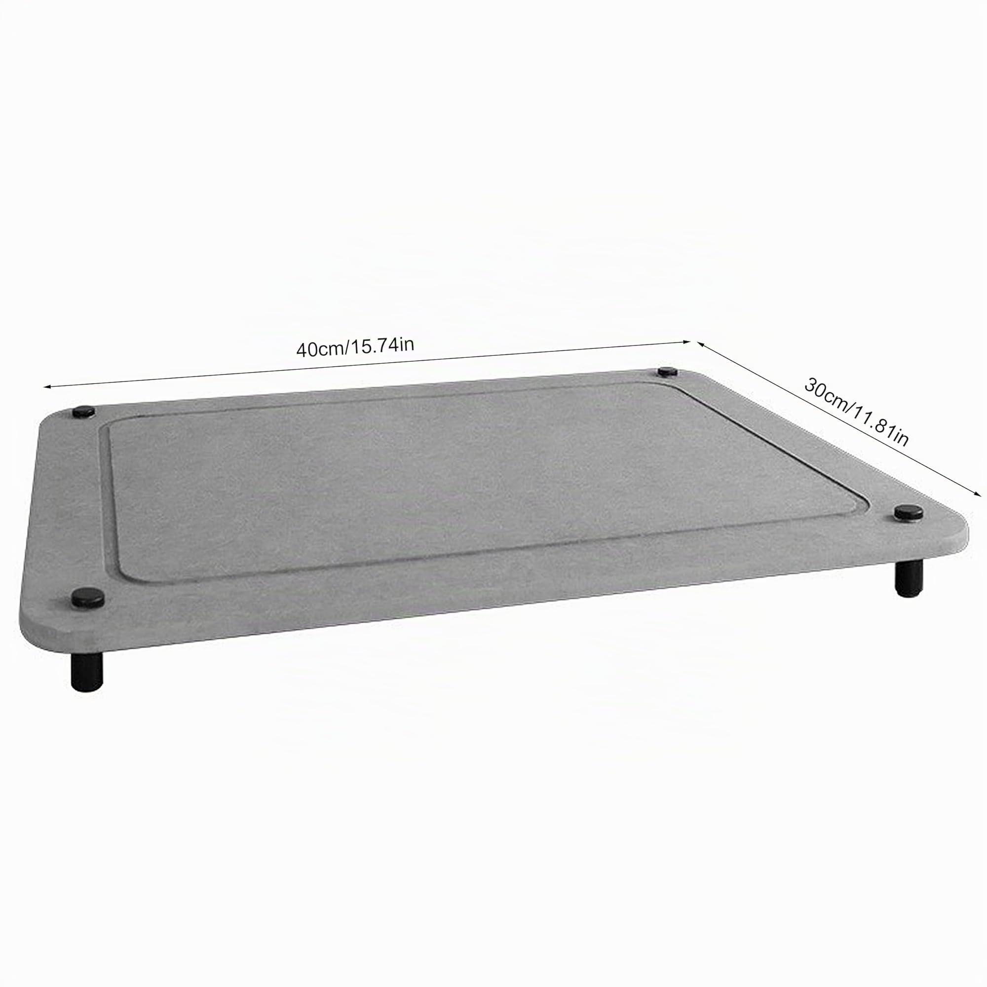 Alfombrilla Escurreplatos,40x30cm Tapete de Secado de Barro de Diatomeas,Ultra Absorbente Tapete de Secado de Platos,Estera Fregadero Secado Rápido,Drying Mat Antideslizante para Encimera de Cocina