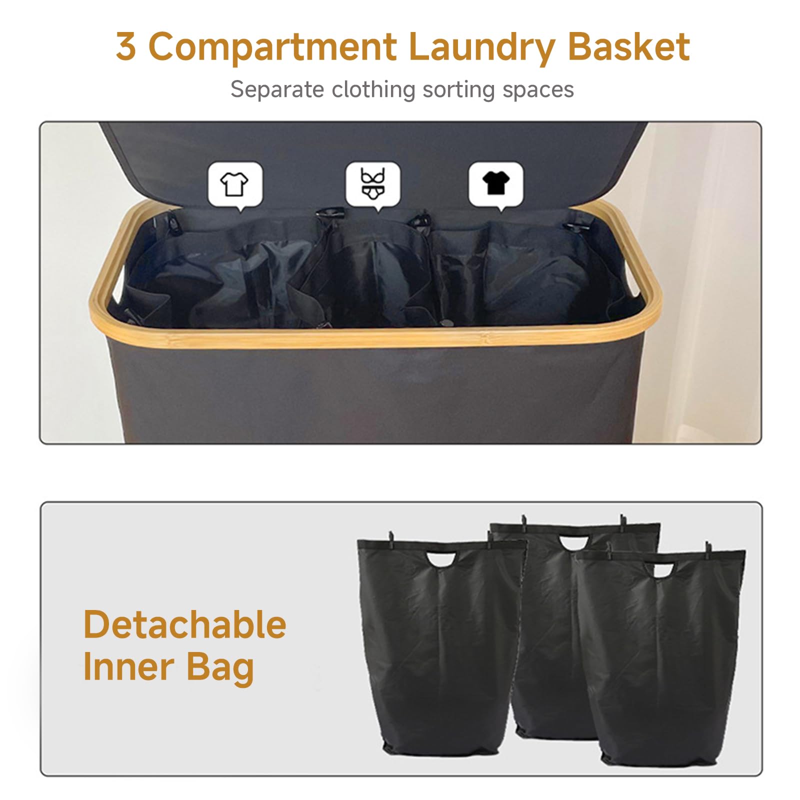 Warmiehomy 160L Laundry Basket with Lid - Image 2