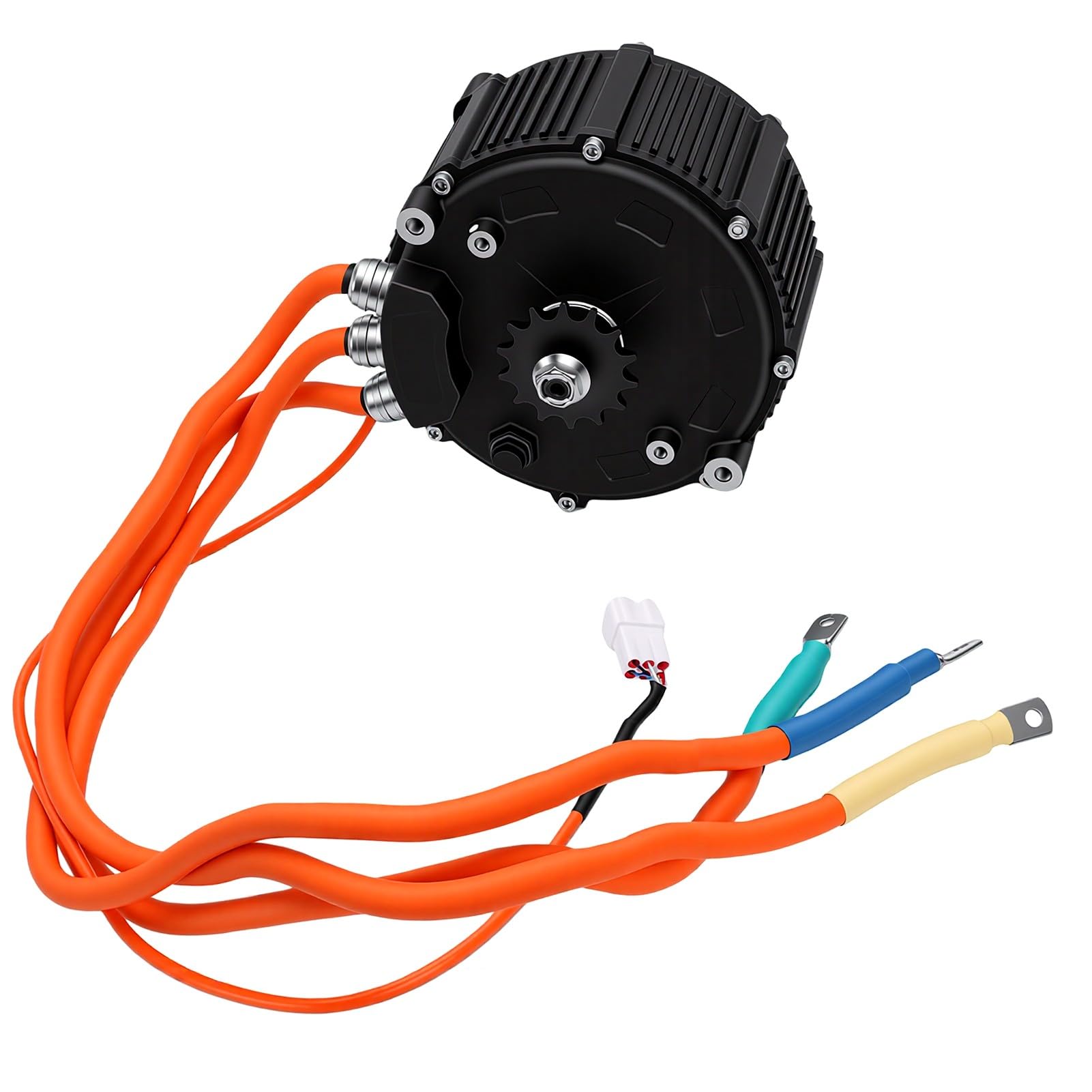 Tbest Moteur Synchrone à Aimant Permanent DK168 60H 72V 12000W, Moteur D'entraînement Central sans Balais de Pointe 20KW avec Capteur Hall, pour Vélo électrique Tout-terrain
