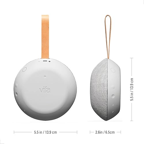 Miniatura 12 de Vifa Reykjavik Altavoz Bluetooth - Mini altavoz inteligente inalámbrico portátil para exteriores con sonido estéreo, diseño nórdico, micrófono Gris