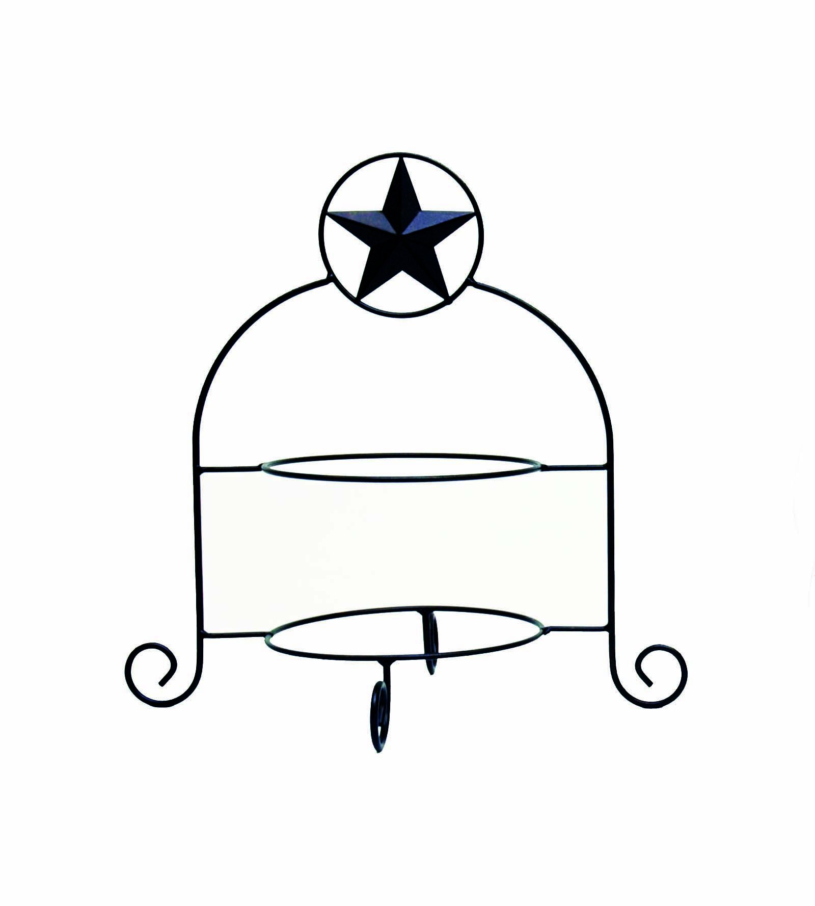 IRON STAR DOUBLE PLATE HOLDER-17 INCHES TALL.