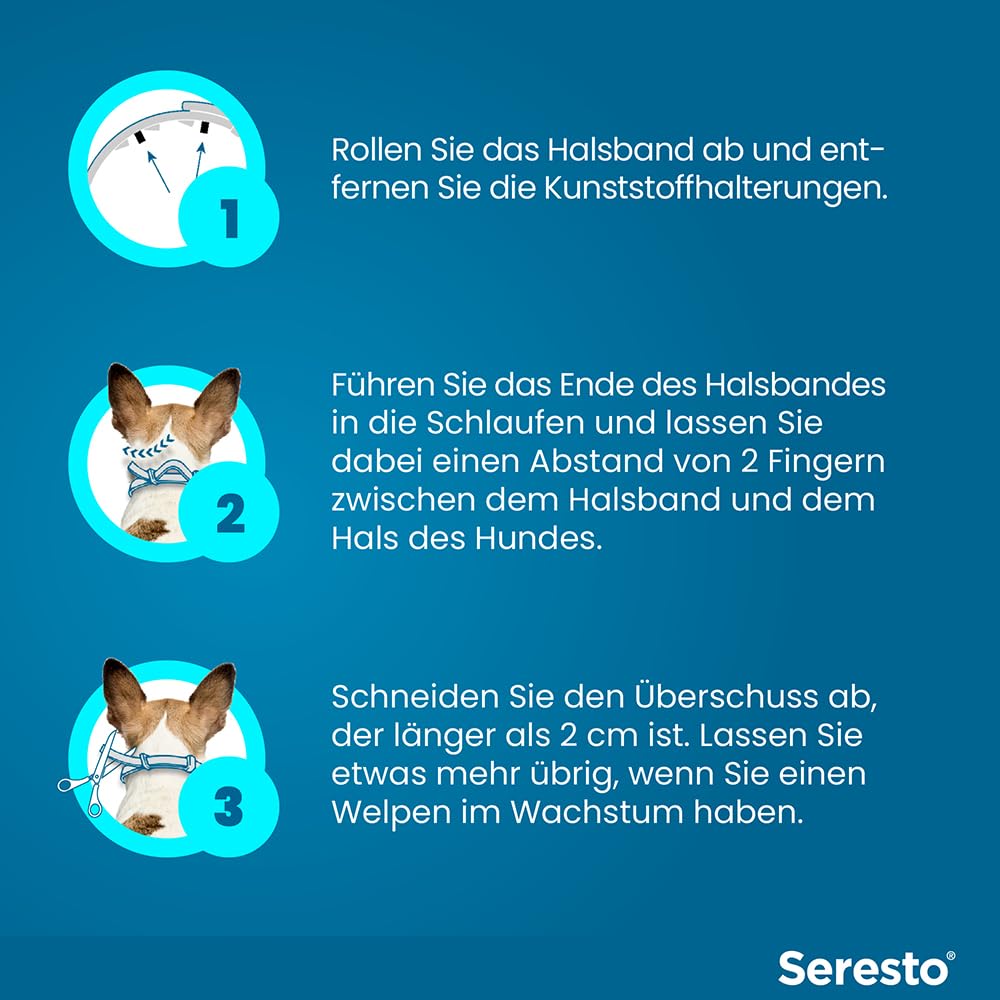 Seresto Set risparmio collare per cani di piccola taglia fino a 8 kg: da 7 a 8 mesi Protezione efficace contro zecche e pulci, lunghezza 36 cm, 1,25 g + 0,56 g, 2 collari