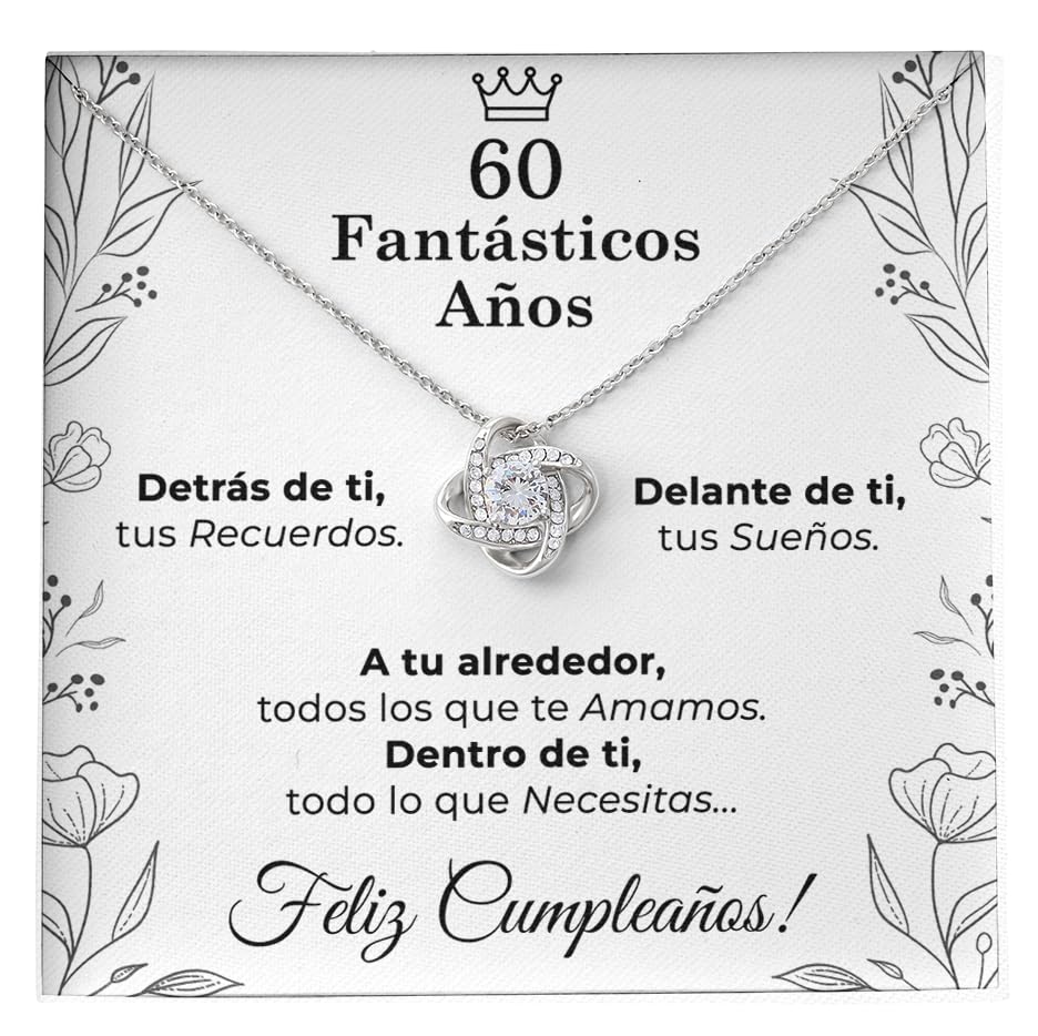 SOFIA FERRER Presente de Aniversário Mulher, Colar de Prata, Presente 40, 50, 60 Anos Mulher, Pingente e Cartão Dedicatória, Presentes Originais de Aniversário, Irmã, Mãe, Amiga, Médio, Prata