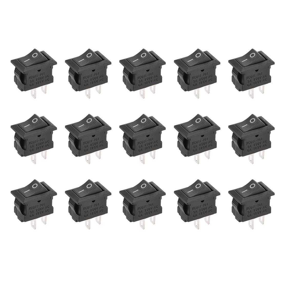 CLDIY - 10 interruttori a bilanciere per barca, 2 pin, SPST ON/OFF, mini interruttore a bilanciere AC 16 A/250 V, 16 A/125 V
