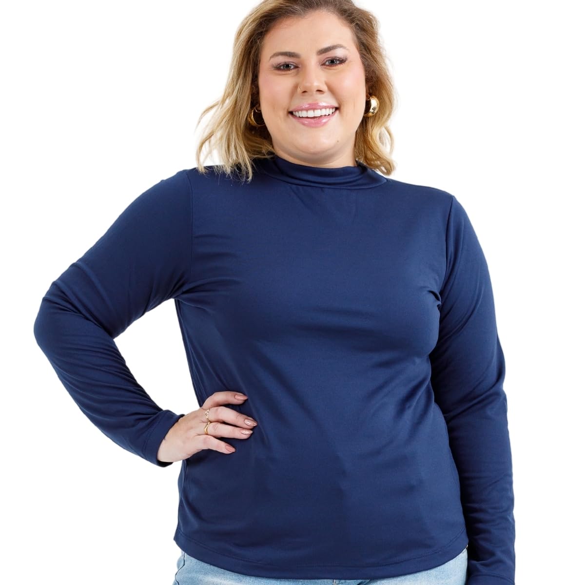 Blusa Térmica Feminina Gola Alta Plus Size - Manga Longa, Confortável e Ideal para Outono/Inverno