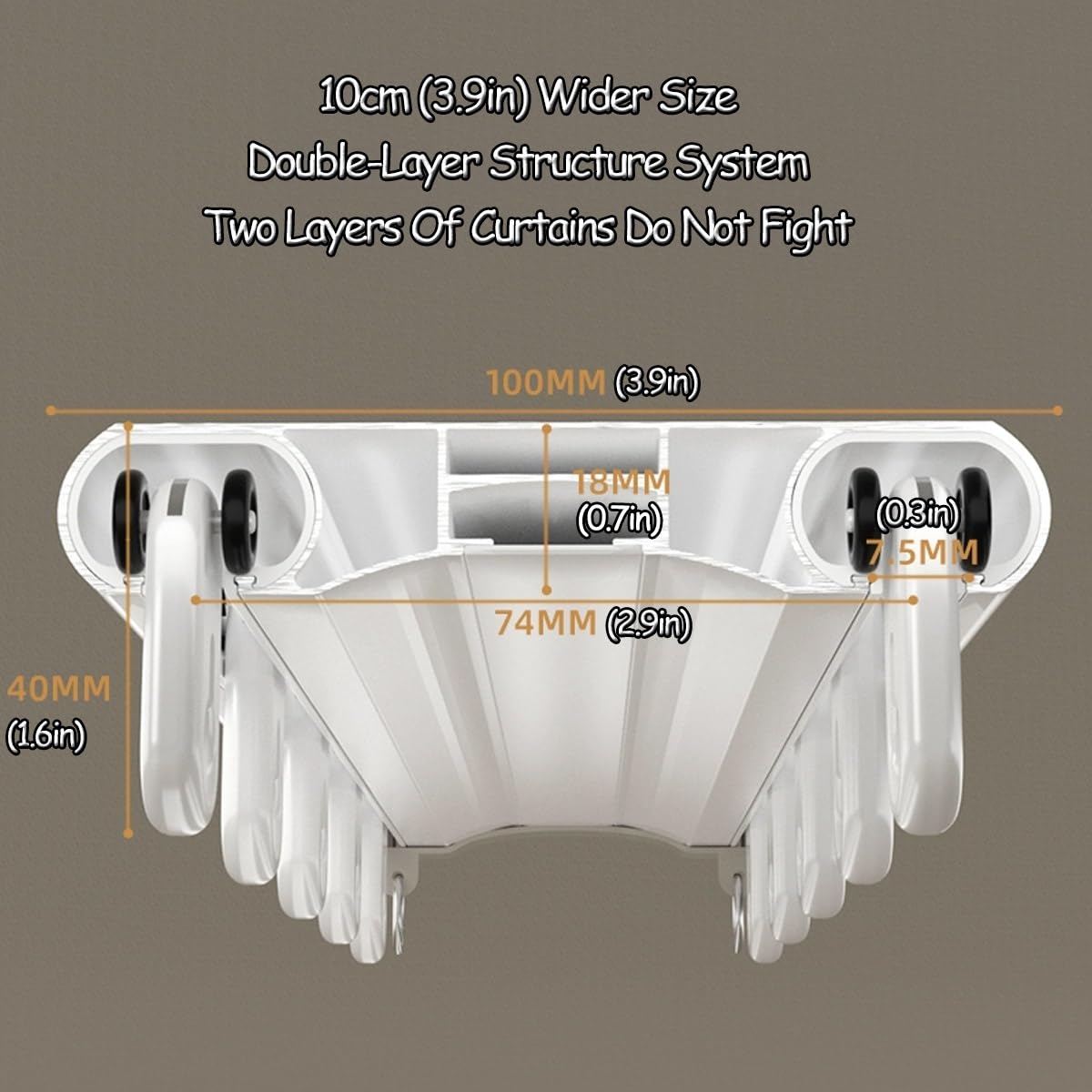 Riel De Cortina Doble Techo Barra De Aluminio Decorativa Para Sala De Estar Guía Deslizante Silencio Polea Con Hoja De Acero Guía Invisible Carril Para Divisor De Habitación(Bla