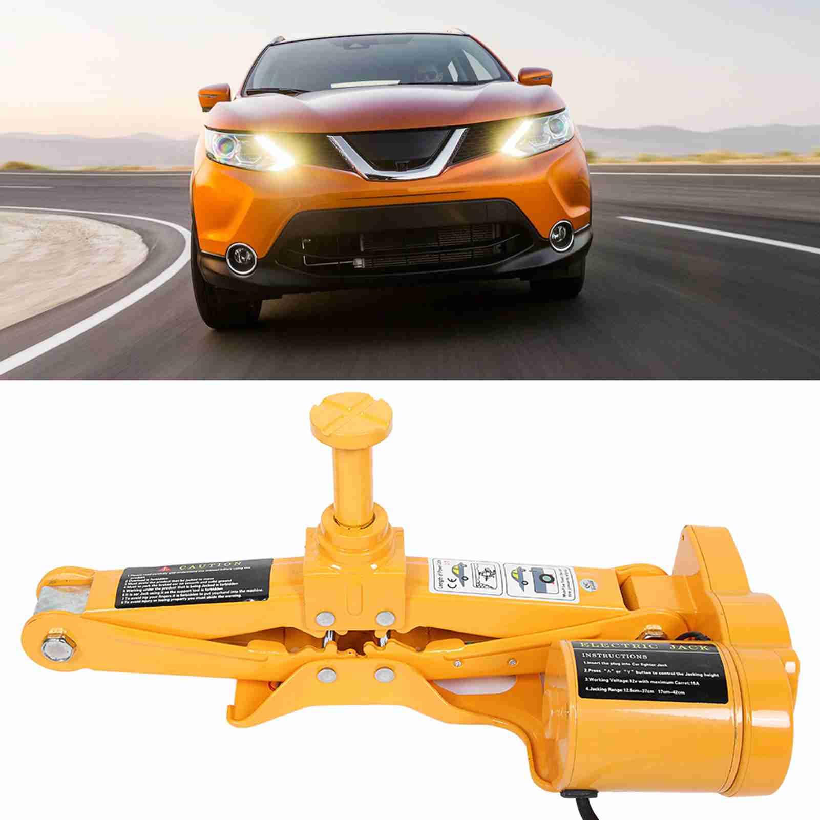 Cric Auto Elettrico, Sollevatore Idraulico 12 V da 3 Tonnellate con Kit Attrezzi, Martinetto Portatile per Manutenzione e Cambio Pneumatici su Strada in Emergenza Veicolo