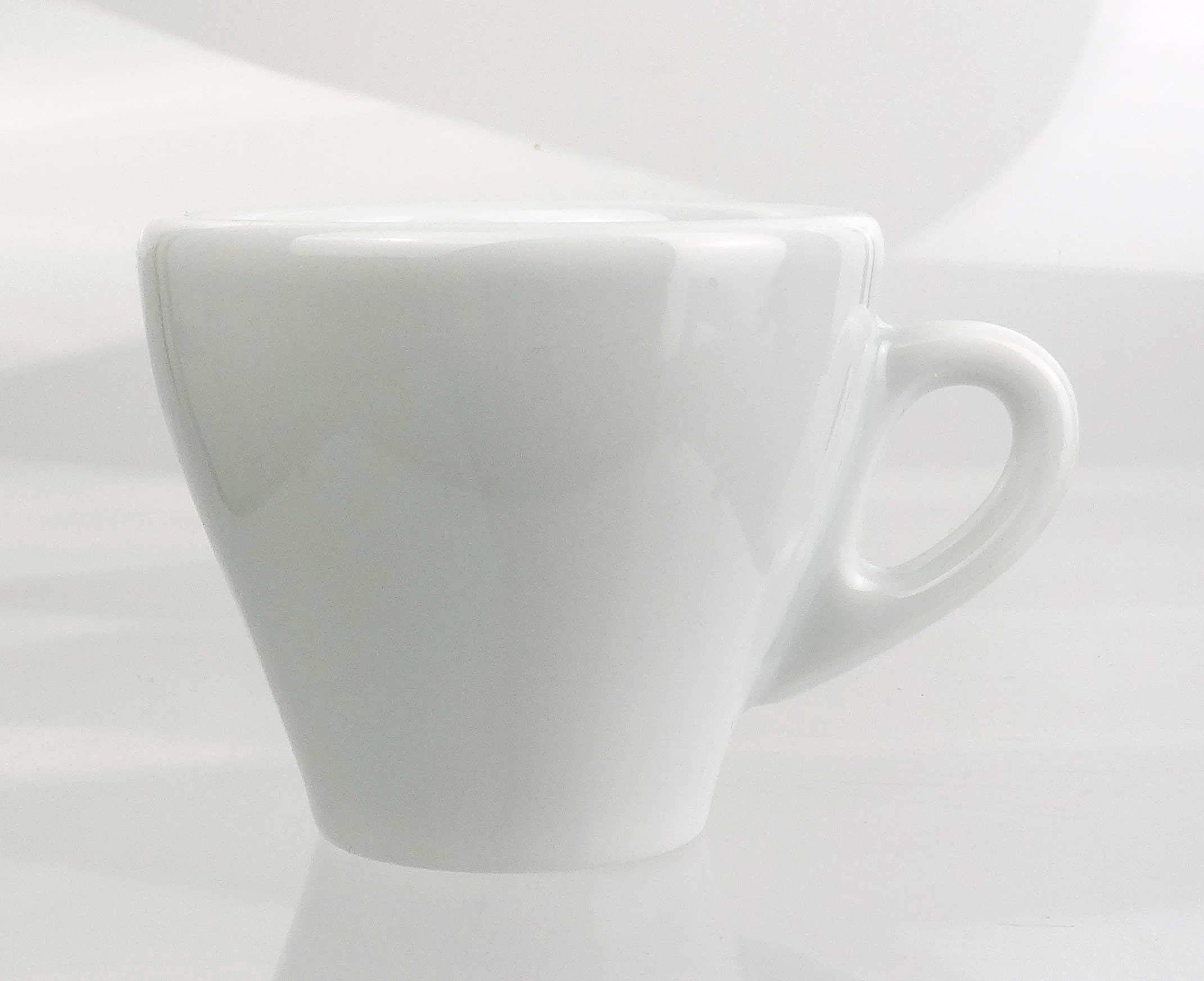 Italienische Espressotasse | »Torino« | Füllmenge (bis zur Oberkante): 70 ml | weiß | handgemacht | 6 Tassen & 6 Untertassen | Made in Italy