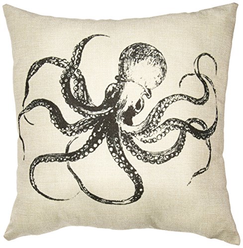 OliaDesign Octopus Cotton Linen Square Decorative Throw Pillow Case Cushion Cover About 17.3 17.3 Inch(44CM 44CM)