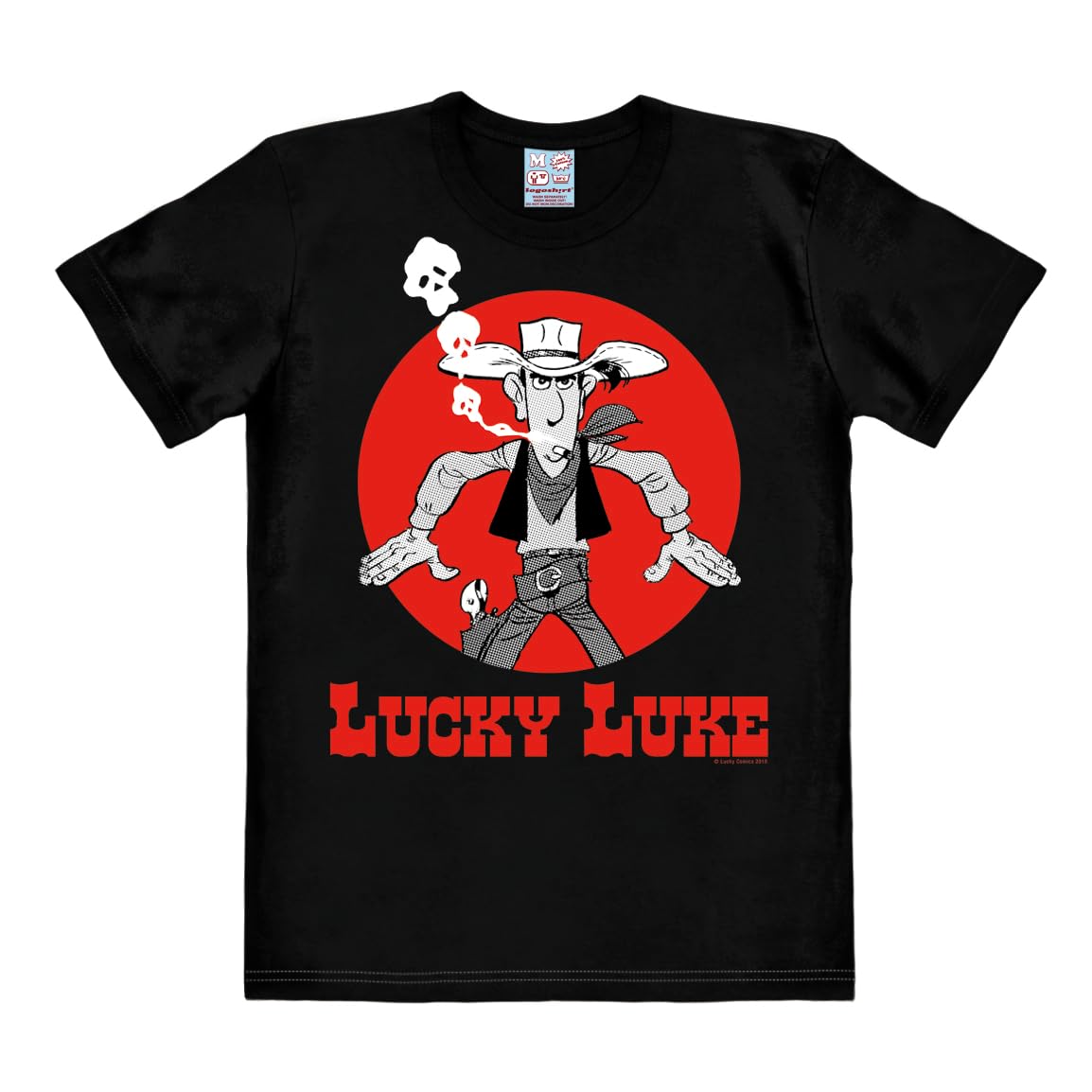 Logoshirt Comics - Vaquero - Lucky Luke - Daisy Town - Camiseta Hombre - Negro - Diseño Original con Licencia
