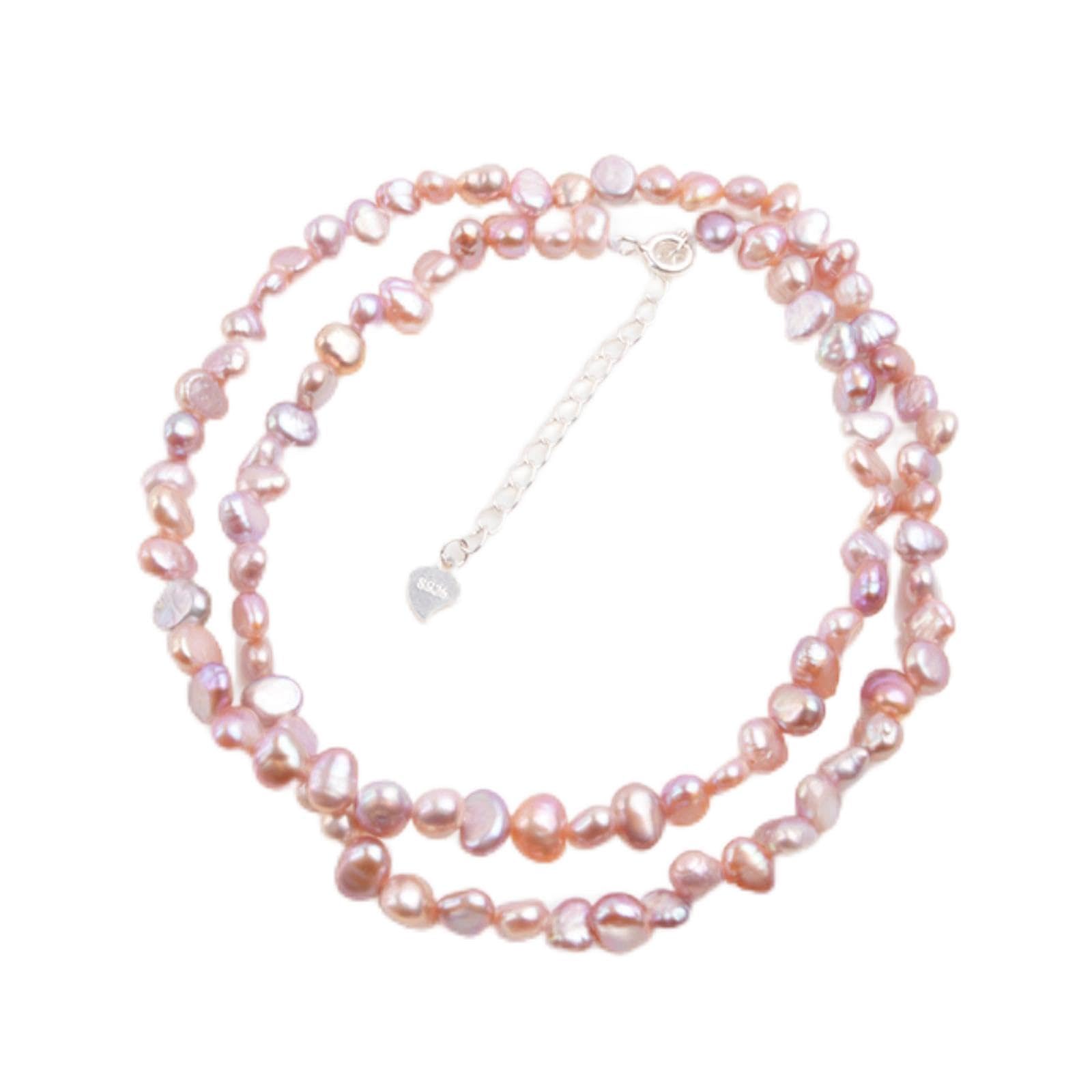 Biżuteria damska naturalny słodkowodny Choker naszyjnik barokowa biżuteria z pereł dla kobiet ślub 925 srebrne zapięcie 42cm nastolatka s