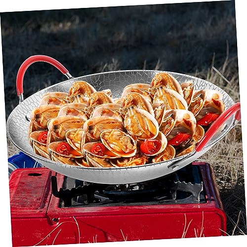 Wok de acero inoxidable con doble asa para cocina miniatura 3