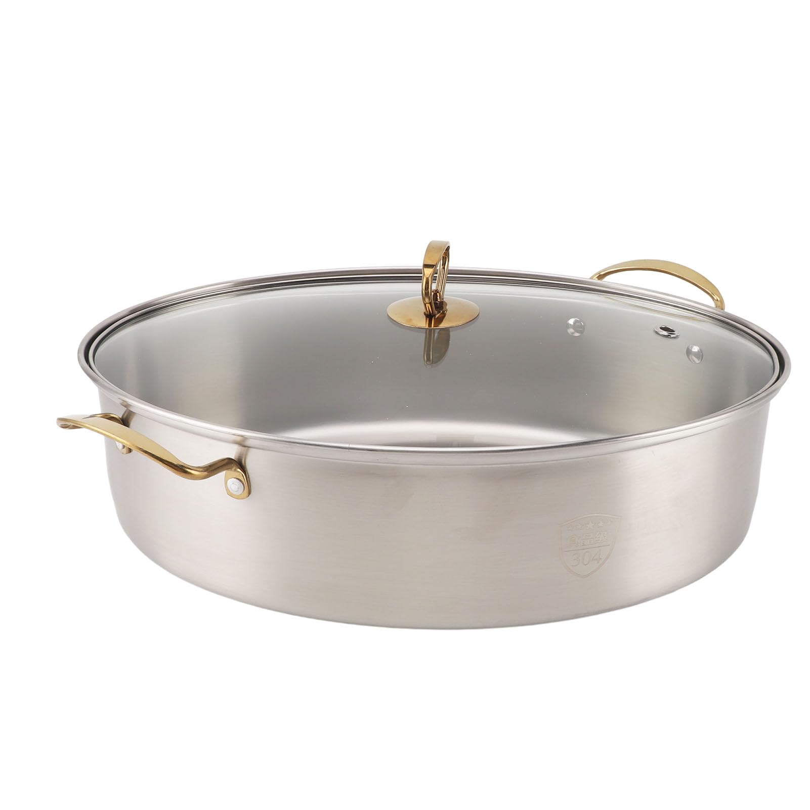 Pentola per pesce in acciaio inossidabile 304 con griglia, padella in ceramica – Pentole ispessite a strato singolo per cuocere a vapore pesce, frutti di mare, verdure