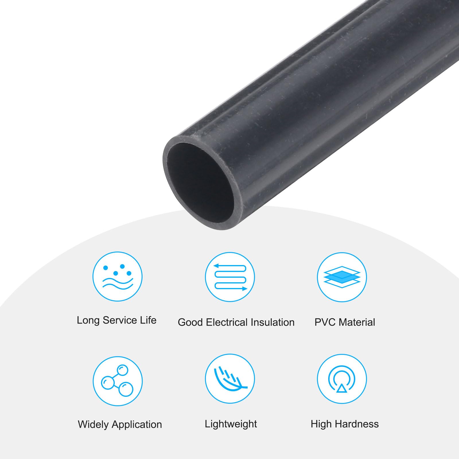 Tubo in PVC diametro 10 mm lunghezza 0,23 m rotondo grigio scuro