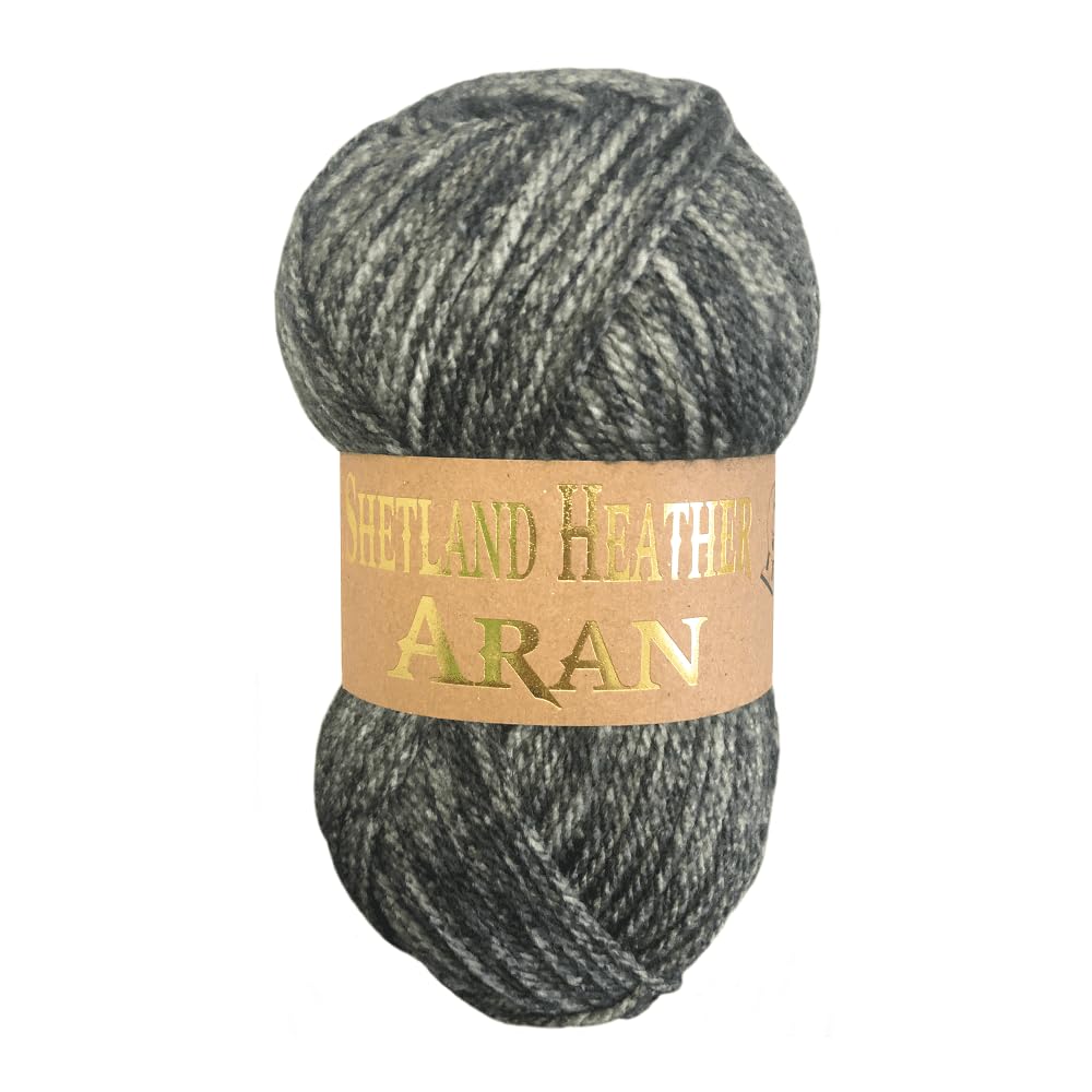 WoolCraft Shetland Heather Aran Knitting & Crochet Yarn, Great Value Yarn Available in 15 Tweed Effect Aran Colours, 75% Acrylic & 25% Wool, 200 Metres, 100g Balls, Single Ball, Twilight — image 1