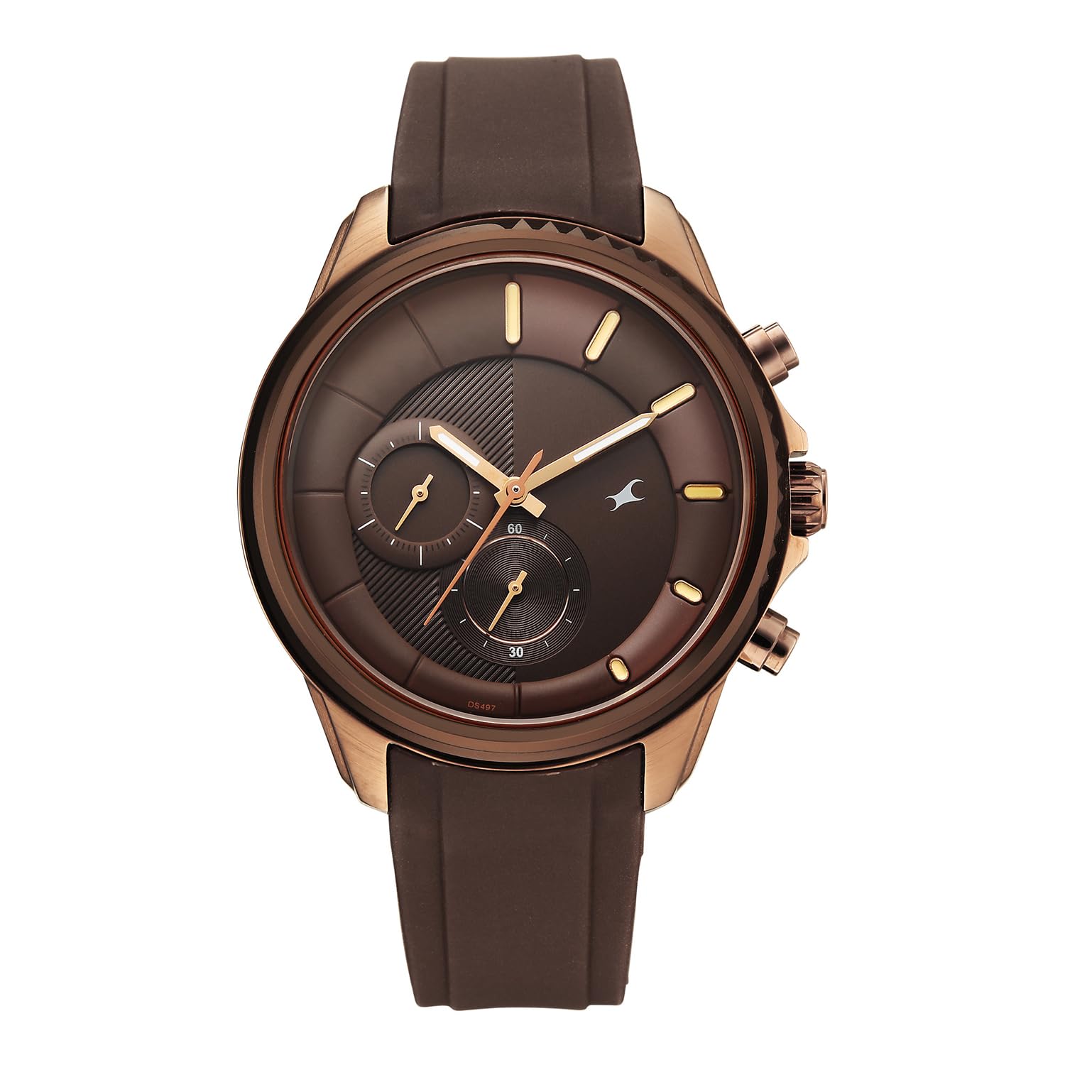 Fastrack Wild Chameleons Back Inspired Bezel with Hue Brown Dial Brown Silicon Strap Watch for Men - 3337KP02-image-23
